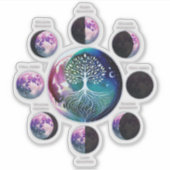Sticker de phase de lune | Arbre de vie céleste (Devant)