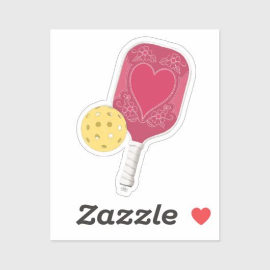 Sticker de Pickleball Illustré Viva Magenta (Feuille)