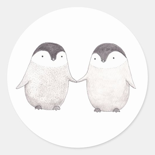 Sticker de pingouins mignons Couple de pingouins h (Devant)