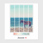 Sticker de plage d'Assateague Wild Horse (Feuille)