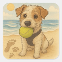 Sticker de plage Peggy the Jack Russell