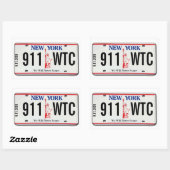 Sticker de plaque de licence 911 Memorial NY 1 (Feuille)