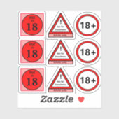 Sticker de plus de 18 ans (Feuille)