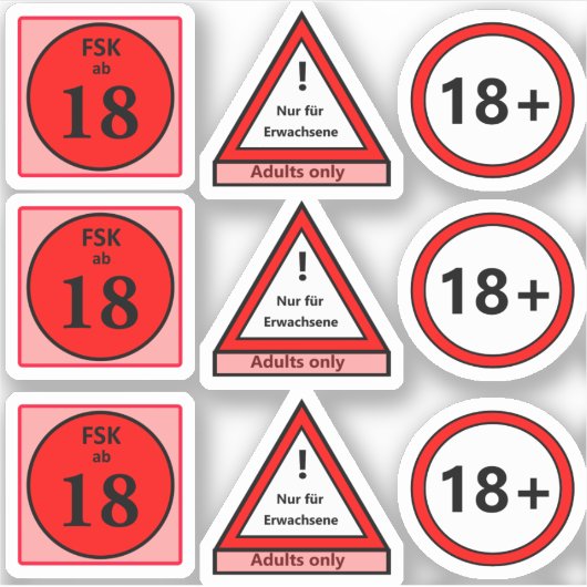 Sticker de plus de 18 ans (Devant)