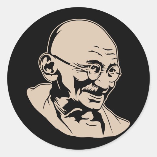Sticker de portrait Mahatma Gandhi (Devant)