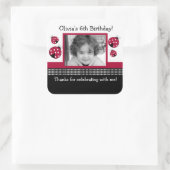 Sticker de préférence CARRÉ rouge/noir de Polkadot (Sac)