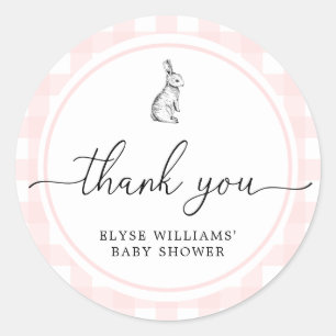 Sticker de préférence pour lapin En vichy rose lap