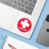 Sticker de premiers soins et d'urgence (Ordinateur portable avec iPhone)