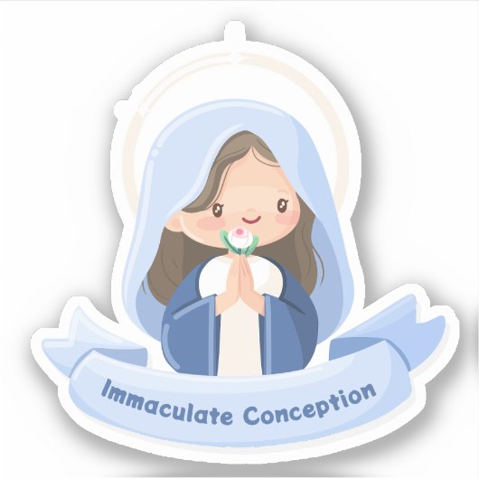 Sticker de prière de la Vierge Kawaii (Devant)