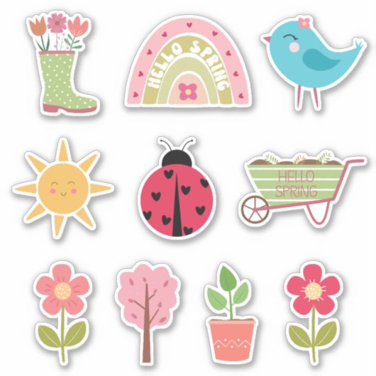 Sticker de printemps Hello (Devant)