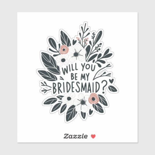 Sticker de proposition de servante florale (Feuille)