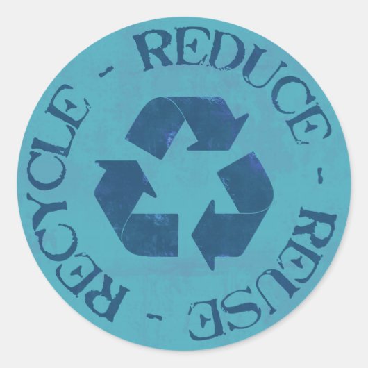 Sticker de recyclage en relief (bleu) (Devant)