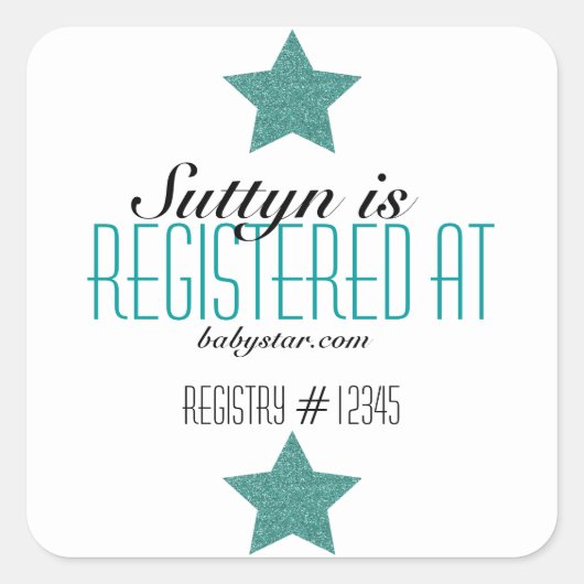 STICKER DE REGISTRE BABY SHOWER TWINKLE (Devant)