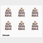 Sticker de règle 3" Hot Rods (Feuille)