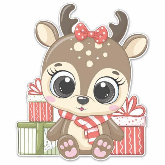 Sticker de rennes de Noël (Devant)