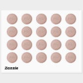 Sticker de sceau de cire en latte rose initial de  (Feuille)