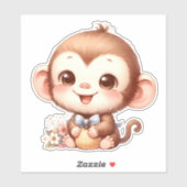 Sticker de scrapbooking personnalisé singe (Feuille)