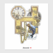 Sticker de sculpture H Capital Steampunk (Feuille)