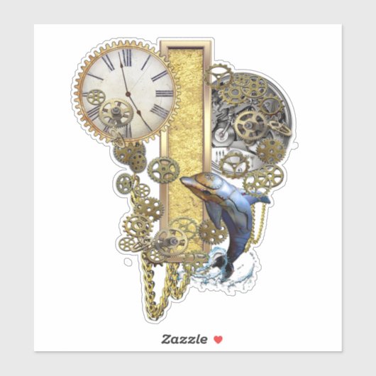 Sticker de sculpture Steampunk Capital I (Feuille)