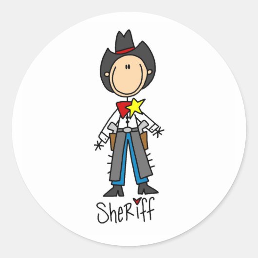 Sticker de silhouette Sheriff (Devant)
