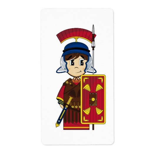 Sticker de soldat romain mignon Étiquette (Devant)