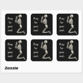 Sticker de squelette priant (Feuille)