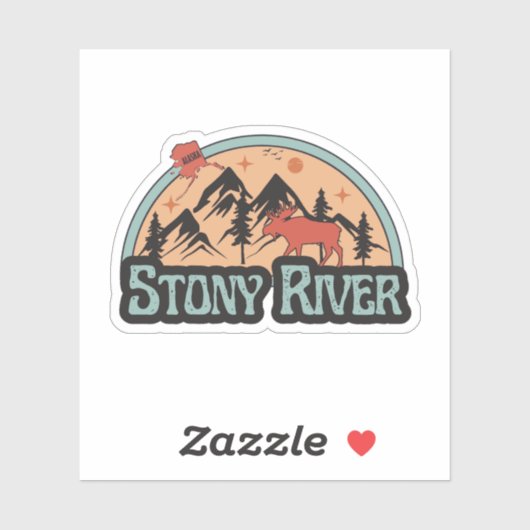 Sticker de Stony River, Alaska (Feuille)