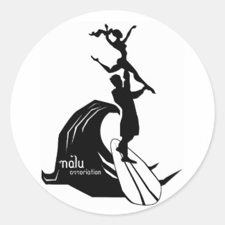 Sticker de surf en tandem noir