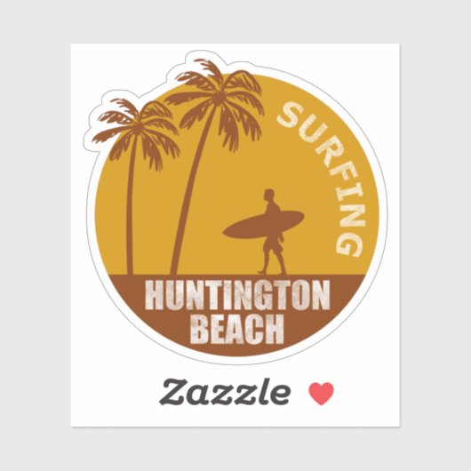 Sticker de surf Huntington Beach (Feuille)