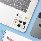 Sticker de sushi Set mignon illustration alimentai (Ordinateur portable avec iPhone)