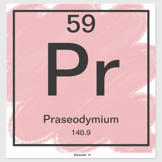 Sticker de table périodique - Praseodymium (Feuille)