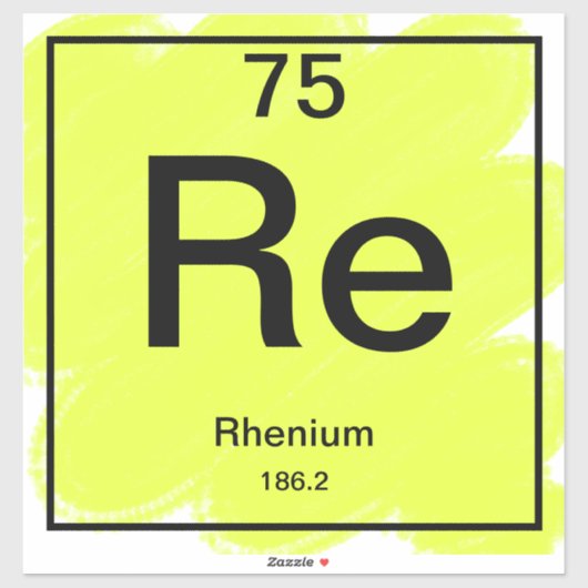 Sticker de table périodique - Rhenium (Feuille)