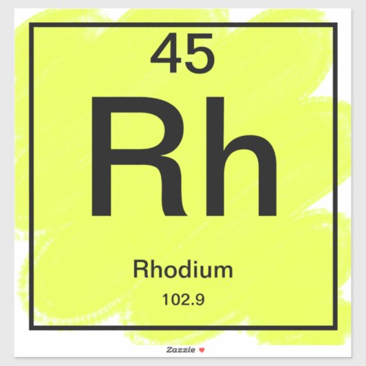 Sticker de table périodique - Rhodium (Feuille)