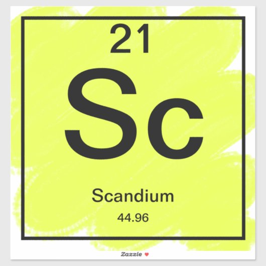Sticker de table périodique - Scandium (Feuille)
