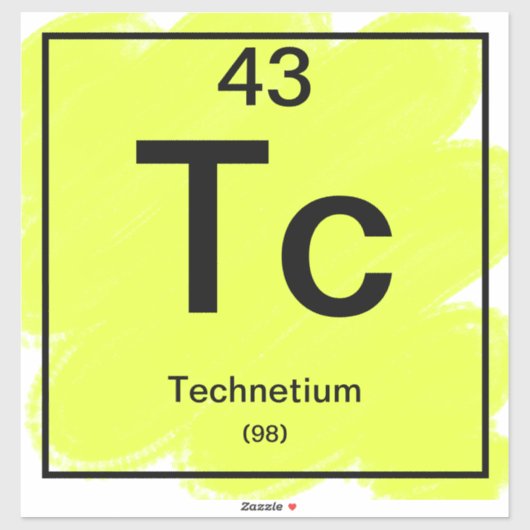 Sticker de table périodique - Technetium (Feuille)