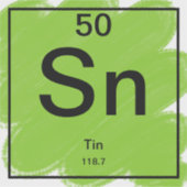 Sticker de table périodique - Tin (Devant)