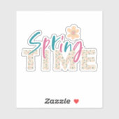 Sticker de texte floral de fleurs de printemps (Feuille)