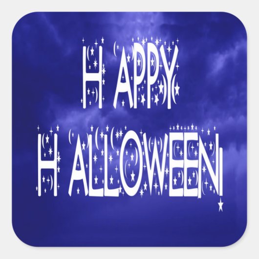 Sticker de texte Halloween bleu nuit (Devant)