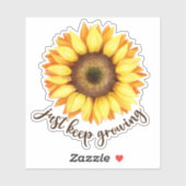 Sticker de tournesol "Continuer à grandir" (Feuille)