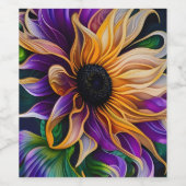 Sticker de tournesol violet et or (Étiquettes simples)