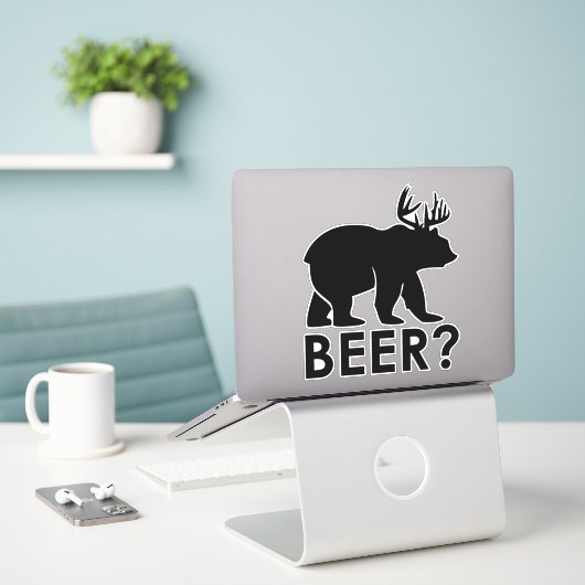 Sticker de typographie de bière (Ordinateur portable sur le bureau)