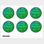 Sticker de typographie de Pickleball Vert (Feuille)