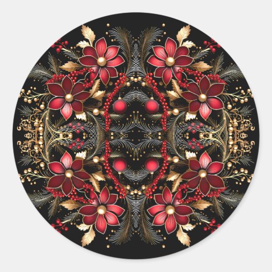 Sticker de vacances aux fleurs rouges (Devant)