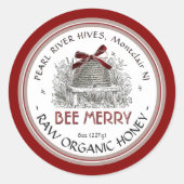 Sticker de vacances d'abeille avec Bow rouge (Devant)