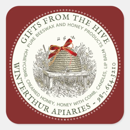 Sticker de vacances de miel pour sacs Paniers Boît (Devant)