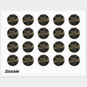 Sticker de vacances Gold & Black MERRY CHRISTMAS S (Feuille)
