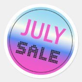 Sticker De Vente De Juillet Avec Un Dégradé Hologr (Devant)
