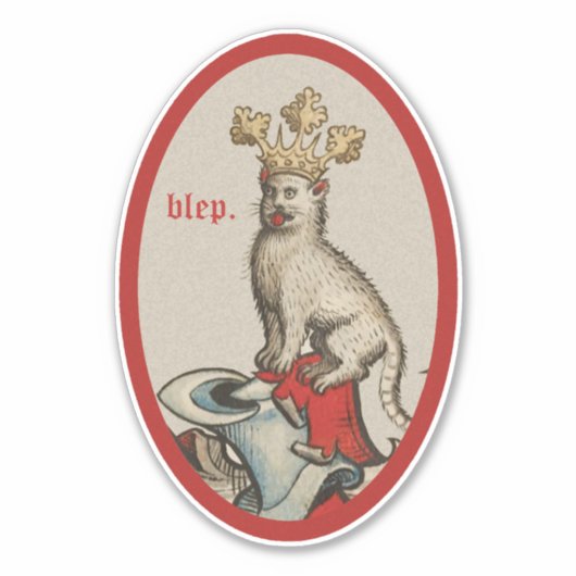 Sticker de vinyle "Blep" médiéval (Devant)