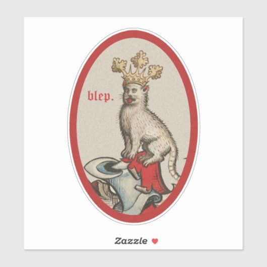 Sticker de vinyle "Blep" médiéval (Feuille)