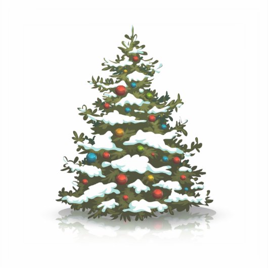 STICKER DE VINYLE COUPÉ SUR MESURE : ARBRE DE NOËL (Recto)